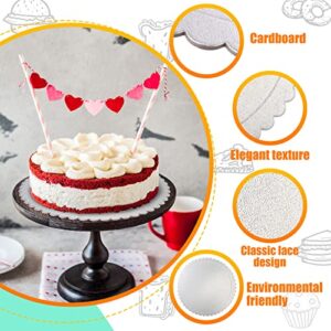 50 Pack 10 Inch Cake Boards Round Silver Scallop Edge Cakeboard Disposable Cakeboard Base Grease Proof Cake Plate for New Year Wedding Birthday Cake, Dessert, Cake, Pizza Decorating and Exhibition