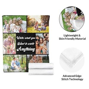 Custom Blankets with Photos Custom Blanket Family Picture Upload Personalized Blanket Adults Customize Blanket Birthday Customizable for Couples Dad Mom Nana Kids Dogs Friend Personalized Gifts