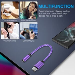 USB C to 3.5mm Audio Adapter Android Samsung Headphone Adapter USB C to Aux Audio Dongle Cable Cord for Samsung Galaxy S23 Ultra S22 S21 S20 FE S10 S9 S8 A54 A14 A53 A23 A13 A03S A02S A12 A32 A50 A71