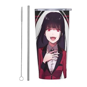 kakegurui jabami yumeko stainless steel insulation cup with straw cup lid double-layer vacuum insulation coffee cup can be placed in the car for office home