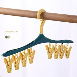 Stylish Drip Hanger Plastic Drying Clips Wind-Proof Hook Underwear Hanger with Clips Laundry Drying Rack Hanger for Socks Bras Clothespins (Color : Yellow)