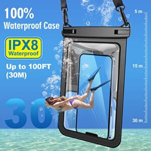Extra Large Waterproof Phone Pouch, 2 Pcs IPX8 Universal Water Proof Phone Case for iPhone Samsung Galaxy, Plastic Cell Phone Dry Bag with Half-Height Pocket & Card Pocket, Up to 10.5"