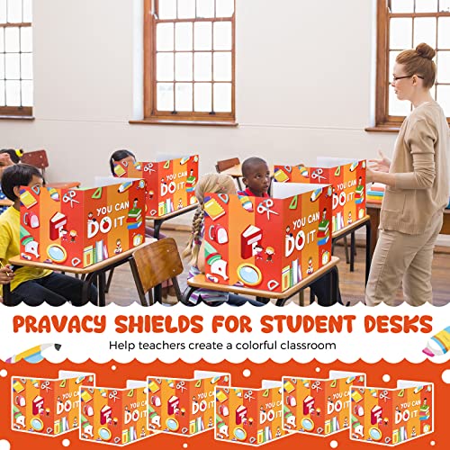 6 Pcs Privacy Boards Classroom Privacy Screen Classroom Desk Dividers for Students Bright Colored Desk Privacy Panel Privacy Folders for School Teacher Student Study Test Classroom (Elegant Style)