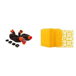 camco 20' (39742) rhinoflex 20-foot rv sewer hose kit, black, brown & heavy-duty leveling blocks | compatible with single wheels, double wheels, hydraulic jacks, tongue jacks | yellow | 10-pack