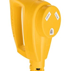 Camco PowerGrip RV Extension Cord | Features Power Grip Handles and an Extremely Flexible Design | 30-Amp, 10-Gauge, 25 Feet (55191) & Heavy-Duty Leveling Blocks | Yellow | 10-Pack (44510)