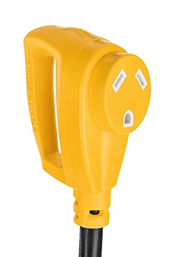 Camco PowerGrip RV Extension Cord | Features Power Grip Handles and an Extremely Flexible Design | 30-Amp, 10-Gauge, 25 Feet (55191) & Heavy-Duty Leveling Blocks | Yellow | 10-Pack (44510)