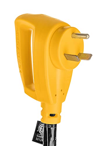 Camco PowerGrip RV Extension Cord | Features Power Grip Handles and an Extremely Flexible Design | 30-Amp, 10-Gauge, 25 Feet (55191) & Heavy-Duty Leveling Blocks | Yellow | 10-Pack (44510)