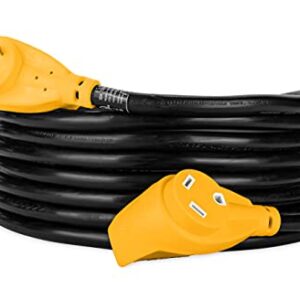 Camco PowerGrip RV Extension Cord | Features Power Grip Handles and an Extremely Flexible Design | 30-Amp, 10-Gauge, 25 Feet (55191) & Heavy-Duty Leveling Blocks | Yellow | 10-Pack (44510)