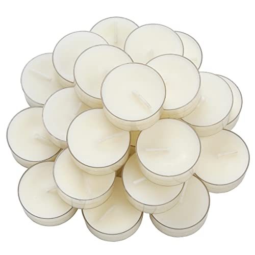 LJQizn 24pcs Natural Soy Tealight Candles Handmade Decorative Unscented Pure Soy Tea Lights（ Perfect for Birthday Party,Wedding, Spa, Home Decor