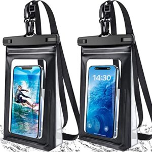 2 Pack Waterproof Phone Pouch Floating Large Waterproof Cellphone Dry Bag Case for iPhone 14 13 12 11 Pro Max XS XR X Galaxy S21 Samsung S22 Up to 7", PVC IPX8 Underwater HD Touch Phone Protector