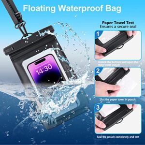 2 Pack Waterproof Phone Pouch Floating Large Waterproof Cellphone Dry Bag Case for iPhone 14 13 12 11 Pro Max XS XR X Galaxy S21 Samsung S22 Up to 7", PVC IPX8 Underwater HD Touch Phone Protector