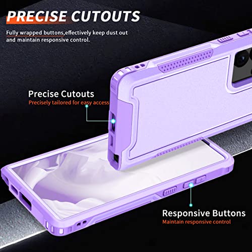 Defeneder Military Grade Drop Protection Case for Samsung Galaxy S23 Ultra, Heavy-Duty Tough Rugged Full Body Shockproof Hybrid Cover Purple