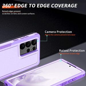 Defeneder Military Grade Drop Protection Case for Samsung Galaxy S23 Ultra, Heavy-Duty Tough Rugged Full Body Shockproof Hybrid Cover Purple