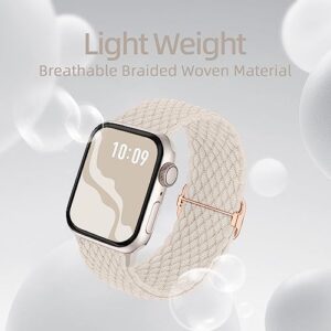 Braided Solo Loop Compatible with Apple Watch Band 38mm 40mm 41mm 42mm 44mm 45mm 49mm for Women Men, Nylon Elastic Straps Wristbands for iWatch Series Ultra SE 8 7 6 5 4 3 2 1