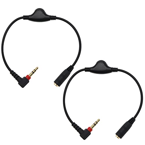 2PCS 3.5mm Male to Female Audio Extension Cables Headphone/Speaker Volume Control Cable for Computers MP3 MP4 Headphones Plug and Play 25cm Length