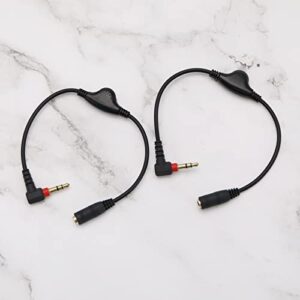 2PCS 3.5mm Male to Female Audio Extension Cables Headphone/Speaker Volume Control Cable for Computers MP3 MP4 Headphones Plug and Play 25cm Length