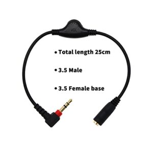 2PCS 3.5mm Male to Female Audio Extension Cables Headphone/Speaker Volume Control Cable for Computers MP3 MP4 Headphones Plug and Play 25cm Length