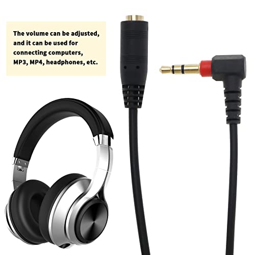 2PCS 3.5mm Male to Female Audio Extension Cables Headphone/Speaker Volume Control Cable for Computers MP3 MP4 Headphones Plug and Play 25cm Length