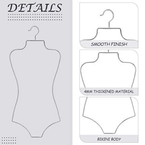 Lingerie Hangers Body Shape Display Hangers Metal Wire Bathing Suit Hangers Bikini Swimwear Hanging Rack Swimsuit Hanger for Bra Boutique Closet(Silver, 10 Pack)