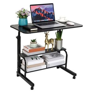 laptop desk removable and adjustable height table for bedroom bedside table lazy sofa table minimalist office desk home student writing desk desk, small standing desk with storage tv tray table.black