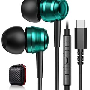 USB C Headphones, Wired Earbuds for iPhone 15 Plus, Samsung S23 Ultra S22 DAC Digital Earphones Stereo Audio in-Ear Headphones with Microphone for iPad 10th Samsung S21 A53 S20 Google Pixel 7 Pro