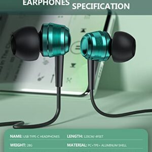 USB C Headphones, Wired Earbuds for iPhone 15 Plus, Samsung S23 Ultra S22 DAC Digital Earphones Stereo Audio in-Ear Headphones with Microphone for iPad 10th Samsung S21 A53 S20 Google Pixel 7 Pro