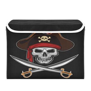 innewgogo pirates skull storage bins with lids for organizing closet organizers with handles oxford cloth storage cube box for car