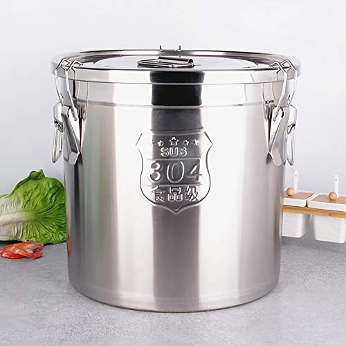 Lidhujnk Stainless Steel Airtight Canister for Kitchen, 6L Milk Wine Container Cereal Rice Bucket Grain Storage Canister 304 Stainless Food Bean Flour Oil Sugar Milk Cookie Storager