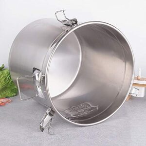 Lidhujnk Stainless Steel Airtight Canister for Kitchen, 6L Milk Wine Container Cereal Rice Bucket Grain Storage Canister 304 Stainless Food Bean Flour Oil Sugar Milk Cookie Storager