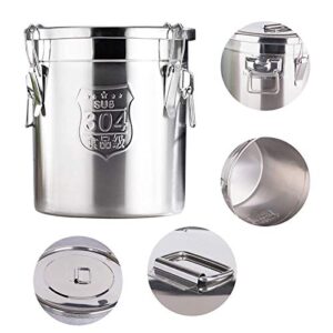 Lidhujnk Stainless Steel Airtight Canister for Kitchen, 6L Milk Wine Container Cereal Rice Bucket Grain Storage Canister 304 Stainless Food Bean Flour Oil Sugar Milk Cookie Storager