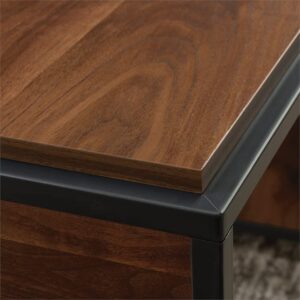 UrbanPro Engineered Wood Single Pedestal Desk in Grand Walnut