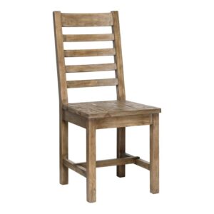 trent home transitional 18" reclaimed pine dining chair in weathered brown