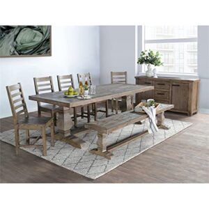 Trent Home Transitional 18" Reclaimed Pine Dining Chair in Weathered Brown