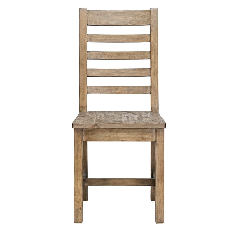Trent Home Transitional 18" Reclaimed Pine Dining Chair in Weathered Brown