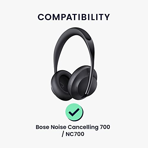 kwmobile TPU Silicone Covers Compatible with Bose Noise Cancelling 700 / NC700 (Set of 2) - Headphone Cover - Black