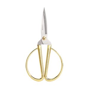 aemoe 6" all stainless steel sewing scissors, sharp tailor scissors for embroidery, sewing, craft, diy art work & daily use for home office school gold