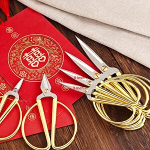 Aemoe 6" All Stainless Steel Sewing Scissors, Sharp Tailor Scissors for Embroidery, Sewing, Craft, DIY Art Work & Daily Use for Home Office School Gold