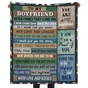 blanket gifts for boyfriend from girlfriend, romantic gifts for him, i love you gifts for him, valentines day birthday for boyfriend soft throw blankets 50"x60"