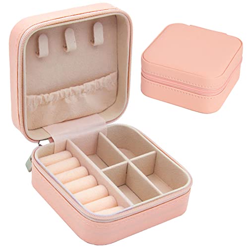 Semyifu Travel Jewelry Case Personalized Jewelry Box Jewelry Travel Organizer Small Jewelry Box for Women, Jewelry Travel Case Earring Organizer Ring Box