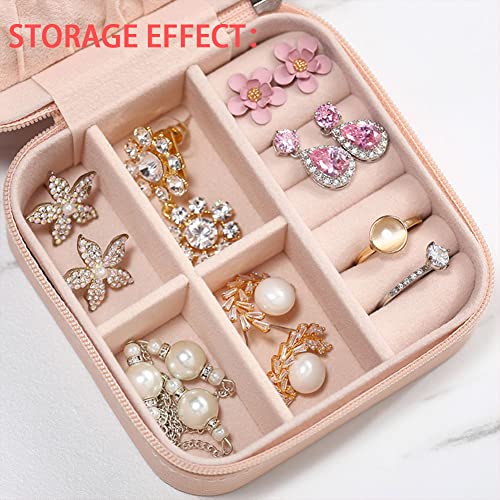 Semyifu Travel Jewelry Case Personalized Jewelry Box Jewelry Travel Organizer Small Jewelry Box for Women, Jewelry Travel Case Earring Organizer Ring Box