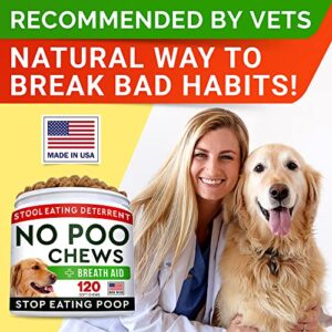 STRELLALAB No Poo Treats for Dogs - Coprophagia Stool Eating Deterrent - Digestive Enzymes - Gut Health & Immune Support - Stop Eating Poop - Bacon Flavor 120 Chews