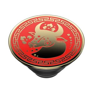 ​​​​PopSockets Phone Grip with Expanding Kickstand, PopSockets for Phone - Enamel Year of the Ox