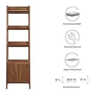 Modway 21" Bookshelf Display Case in Walnut