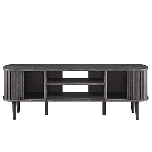 Modway Contour Mid-Century Modern 55" Media TV Stand in Charcoal, 15 x 54.5 x 18.5