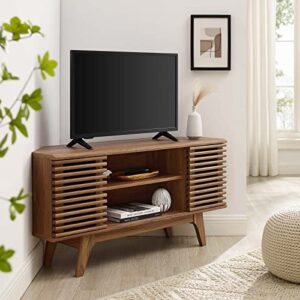 modway render mid-century modern low profile corner media tv stand in wal, 15 x 46 x 23