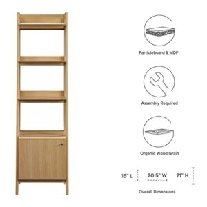 Modway 21" Bookshelf Display Case in Oak