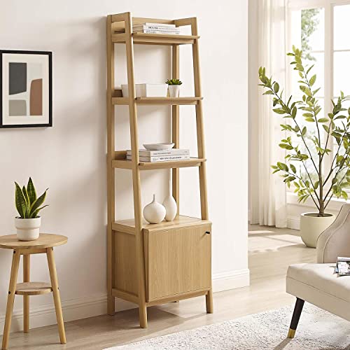 Modway 21" Bookshelf Display Case in Oak