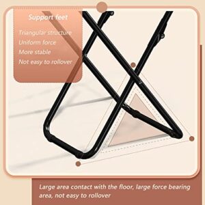 Serchou Double Wings Drying Rack Indoor Folding Hanger Household Wrought Iron Painting Floor Coat Rack, Black