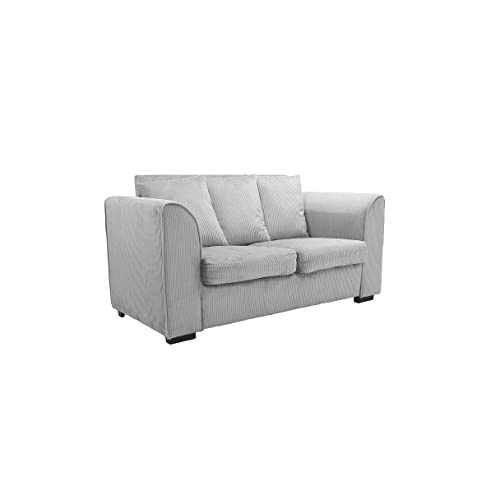 UBGO Modern 56.7“Mid-Century Loveseat,2 Sofa Couch Tufted for Living Room,Love Seat for Small Spaces Bedroom, Office, Apartment,Dorm,Gray Fabric, Grey