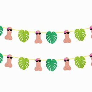 Tropical Bachelorette Party Banner Tropical Palm Leaves Banner for Beach Bachelorette Party Hawaiian Luau Summer Tropical Bach Party Decorations